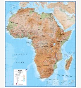 Huge Physical Africa Wall Map (Paper)