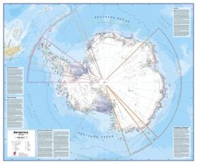 Political Antarctica Wall Map