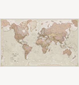 Medium Antique World Map (Laminated)