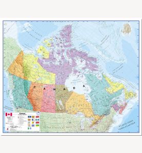 Large Political Canada Wall Map (Pinboard)