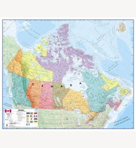 Huge Political Canada Wall Map (Paper)