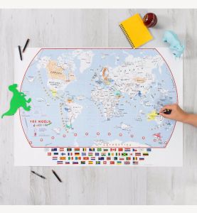 Doodle World Map With Crayons