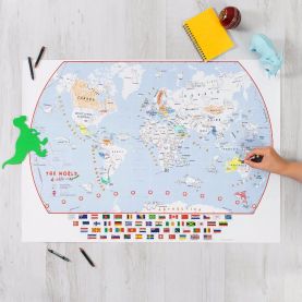 Doodle World Map With Crayons (Paper)