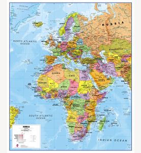 Political Europe Middle East Africa (EMEA) Map (Paper)