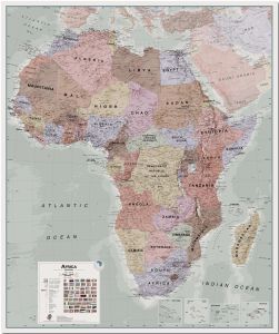 Large Executive Political Africa Wall Map (Pinboard)