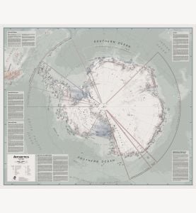 Large Executive Political Antarctica Wall Map (Paper)