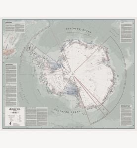 Executive Political Antarctica Wall Map