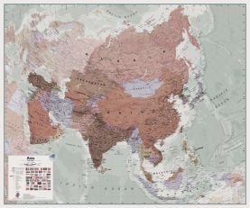 Large Executive Political Asia Wall Map (Paper)