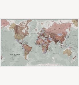 Huge Executive Political World Wall Map (Paper)
