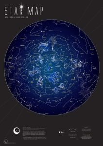 Glow-in-the-Dark Star Map (Pinboard & wood frame - Black)