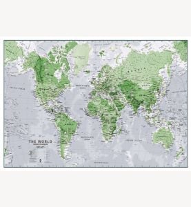 Glow-in-the-Dark World Map (Silk Art Paper)