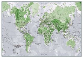 Glow-in-the-Dark World Map (Pinboard & wood frame - White)