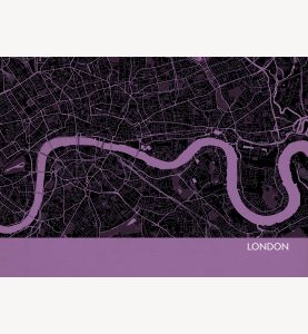 London City Street Map Print - Mauve