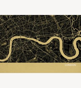 London City Street Map Print - Straw