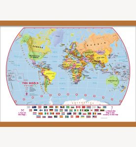 Match The Flags World Map (Wooden hanging bars)