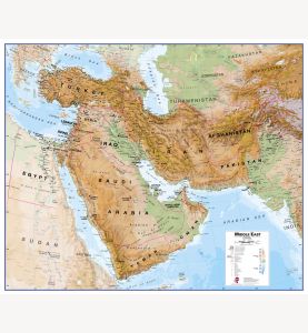 Large Physical Middle East Wall Map (Paper)