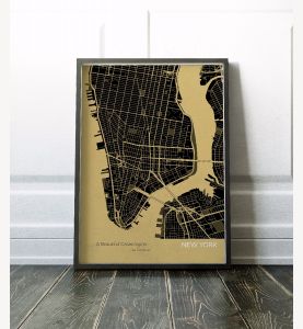 New York City Street Map Print - Straw