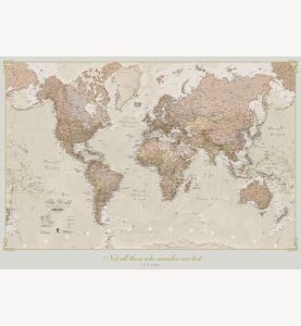 Huge Personalized Antique World Map (Laminated)