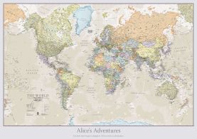 Small Personalized Classic World Map (Laminated)