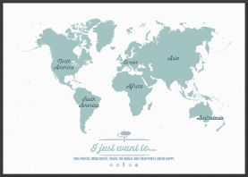 Large Personalized Travel Map of the World - Rustic (Pinboard & wood frame - Black)