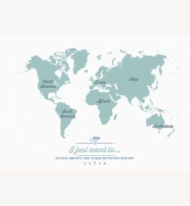 Personalized Travel Map of the World - Rustic