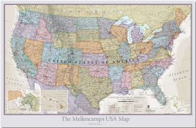 Large Personalized Classic USA Wall Map (Pinboard)