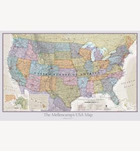 Medium Personalized Classic USA Wall Map (Paper)