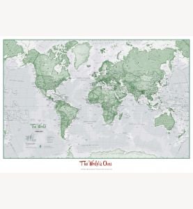 Personalized World Is Art Wall Map - Green