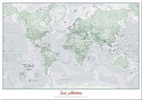 Large Personalized World Is Art Wall Map - Rustic (Pinboard)