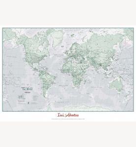 Personalized World Is Art Wall Map - Rustic