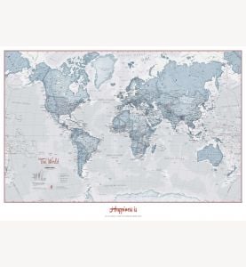 Personalized World Is Art Wall Map - Teal