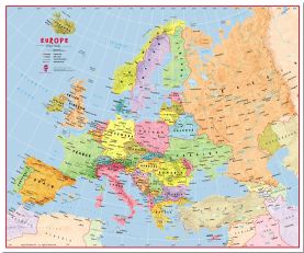 Large Elementary School Political Europe Wall Map (Pinboard)