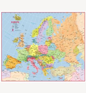 Large Elementary School Political Europe Wall Map (Paper)