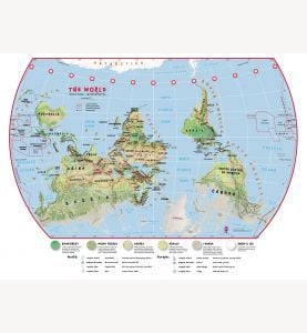 Large Elementary School Upside-Down Environmental World Wall Map (Laminated)