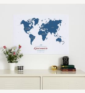 Personalized Travel Map of the World - Teal