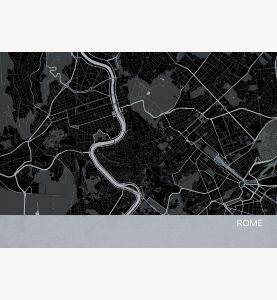 Rome City Street Map Print - Charcoal