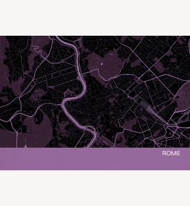 Rome City Street Map Print - Mauve