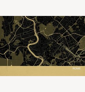 Rome City Street Map Print - Straw