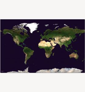 Large Satellite Map of the World (Pinboard)