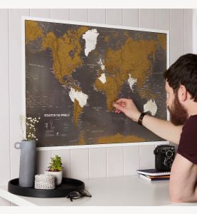 Scratch the World® black edition map print
