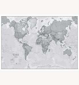 The World Is Art Wall Map - Grey