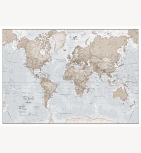 The World Is Art Wall Map - Neutral