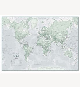 Large The World Is Art Wall Map - Rustic (Pinboard)