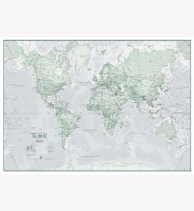 Small The World Is Art Wall Map - Rustic (Paper)
