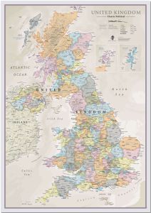 Large UK Classic Wall Map (Pinboard)