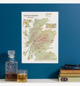 Scratch-Off Scotland Whisky Distilleries Print