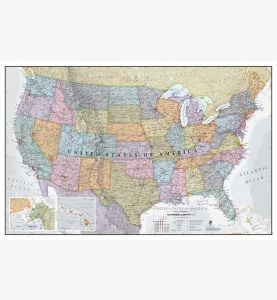 Medium Classic USA Wall Map (Paper Single Side Lamination)