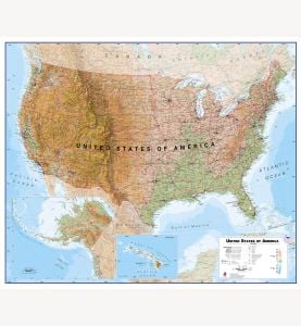 Physical USA Wall Map