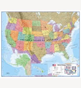 Political USA Wall Map