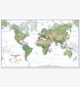 Large Environmental World Wall Map - White Ocean (Pinboard)